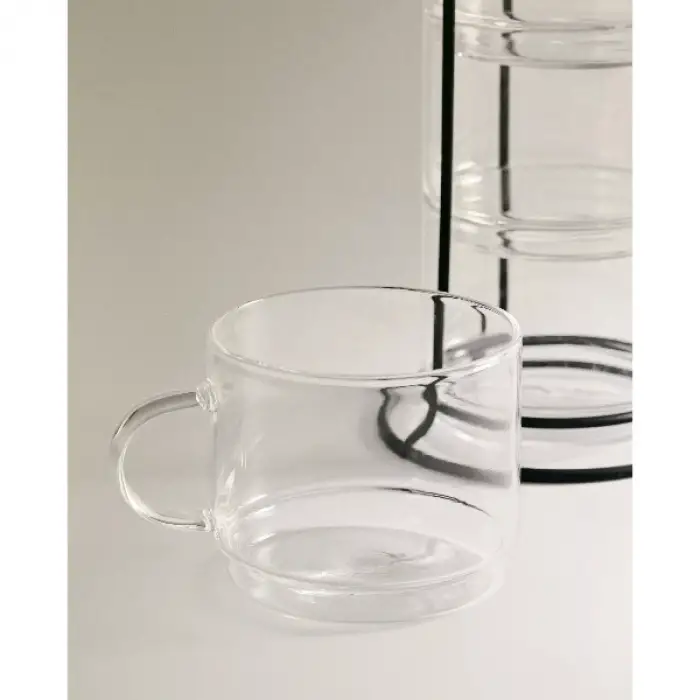 Standlı Borosilikat 4lü Fincan Seti