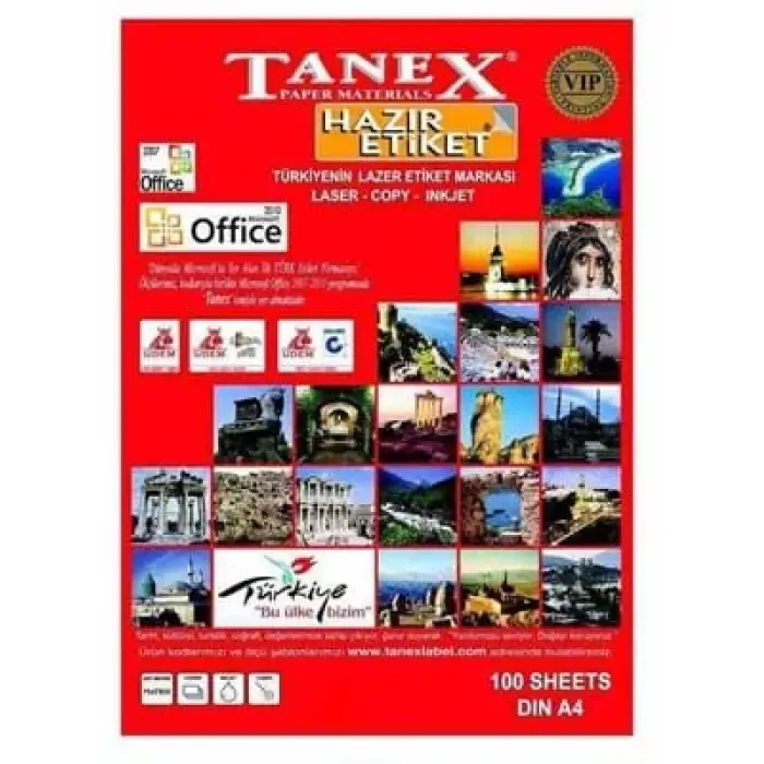 Tanex 210x297 Laser Etiket Yeşil 100 Lü Tw2000