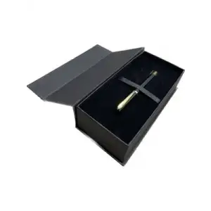 Corvus Parlak Siyah Roller Kalem Altın Klips Kutulu Dvt3