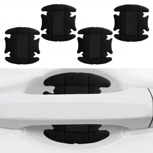 Dış Kapı Kolu Koruma Bandı Silikon 4 Parça Siyah