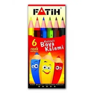 Fatih 6 Renk Yarım Boy Kuruboya Kalemi 33006