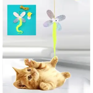 Kelebek Model Elastik Kendinden Yapışkanlı Kedi Oyun Oltası