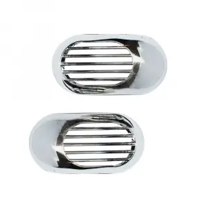 Krom Yan Sinyal Çerçevesi Kafesli Izgaralı Kapak 10x5cm 2 Parça