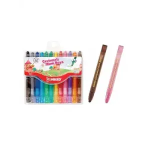 Mikro Çevirmeli Mum Boya 12 Renk Mb13