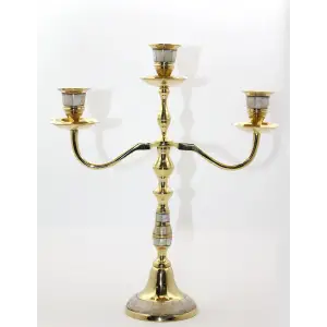 Pirinç Sedefli 3lü Şamdan Model 2