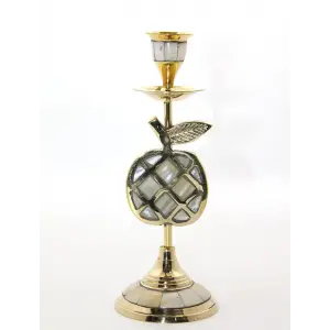 Pirinç Sedefli Tekli Şamdan Model 1