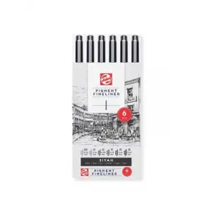 Talens Pigment Fineliner Keçeli Kalem Siyah 6lı Set Rt90480962