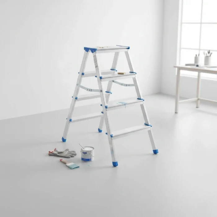 4+4 Çift Basamaklı Alüminyum Metal Merdiven