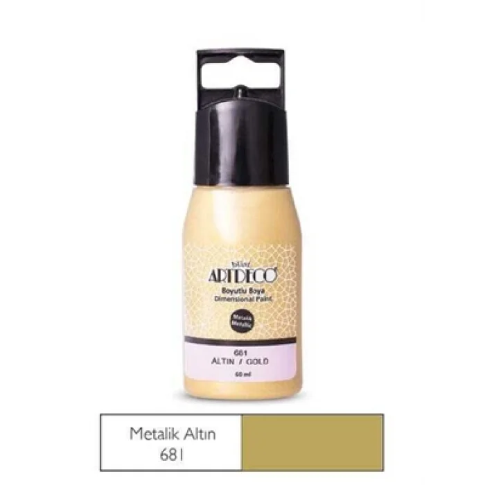 Artdeco 50 Ml Metalik Boyutlu Boya Altın 681