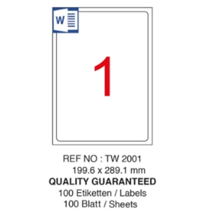 Diamond Label 199.6x289.1 Mm A4 Laser Etiket 100lü Dm1001