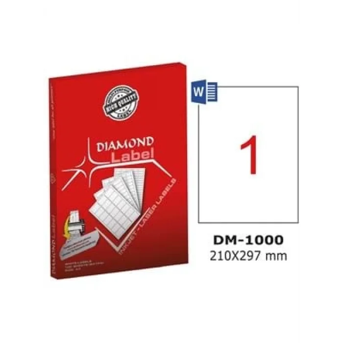 Diamond Label 210x297 Mm A4 Laser Etiket 100lü Dm1000