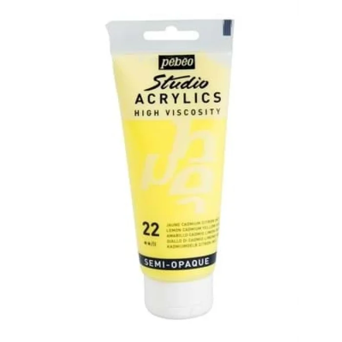 Pebeo 100 Ml Akrilik Boya Yüksek Yoğunluklu Limon Sarısı 22