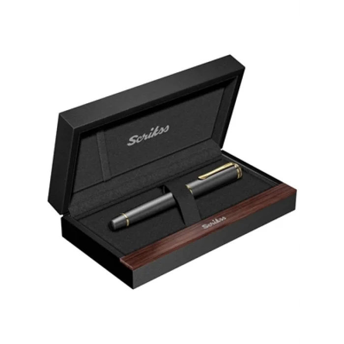Scrikss Fortune Roller Kalem Mat Siyah Altın Lüks Kutulu