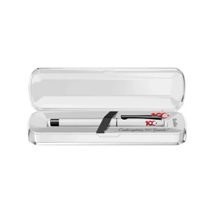 Scrikss Karnaval 100. Yıl Baskılı Kristal Kutulu Roller Kalem Beyaz