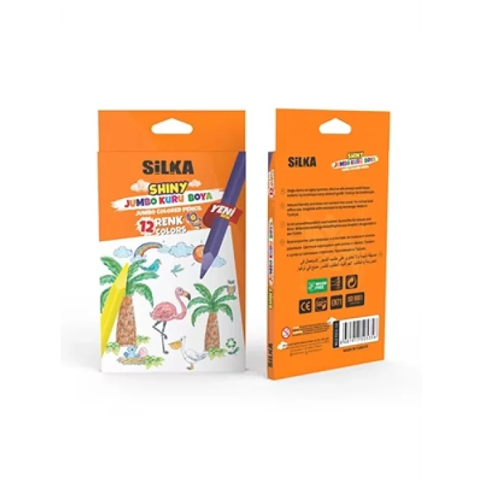 Silka Jumbo Üçgen Kuruboya Kalemi 12 Renk Kl2.tj1212