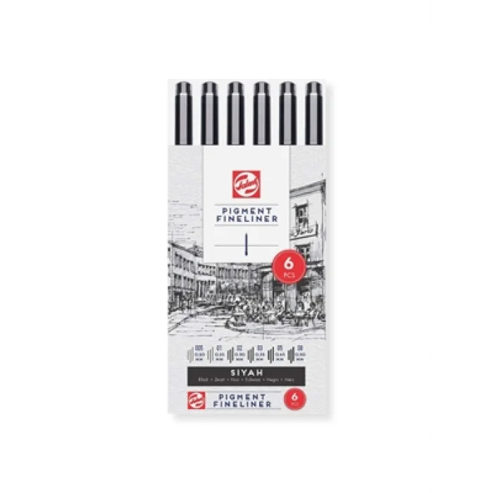 Talens Pigment Fineliner Keçeli Kalem Siyah 6lı Set Rt90480962