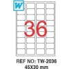 Tekno 45x29 Mm Laser Etiket 100lü Bk2036