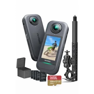 Akaso 360 Aksiyon Kamera Motorsiklet kit 256 gb