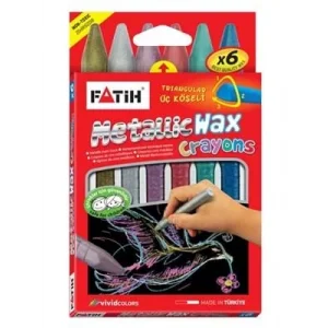 Fatih 6 Renk Metalıc Wax Crayons Boya Kısa 50180