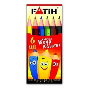 Fatih 6 Renk Yarım Boy Kuruboya Kalemi 33006