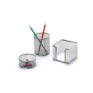 Inox Perforeli Kalemlik Seti 3lü Gümüş 0690