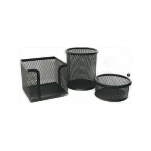 Inox Perforeli Kalemlik Seti 3lü Siyah 0683