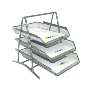 Kembs Perforeli Hareketli Gümüş 3 Lü Evrak Rafı K2003