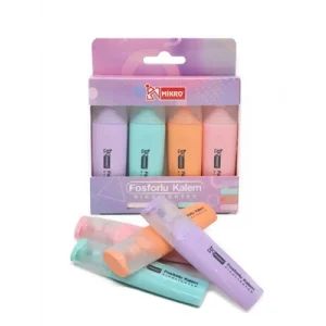 Mikro Mini Fosforlu Kalem 4lü Neon Renkler Mk6044