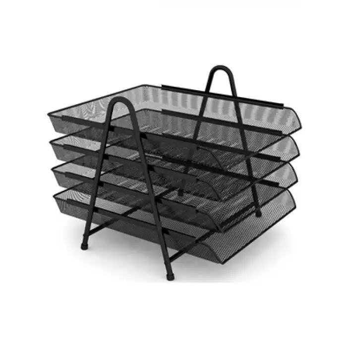 Bion Perforeli Evrak Rafı 4lü Siyah 9307