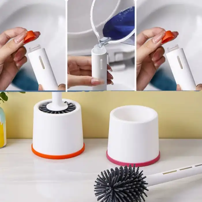 Deterjan Hazneli Silikon Tuvalet Fırçası