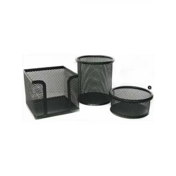 Inox Perforeli Kalemlik Seti 3lü Siyah 0683