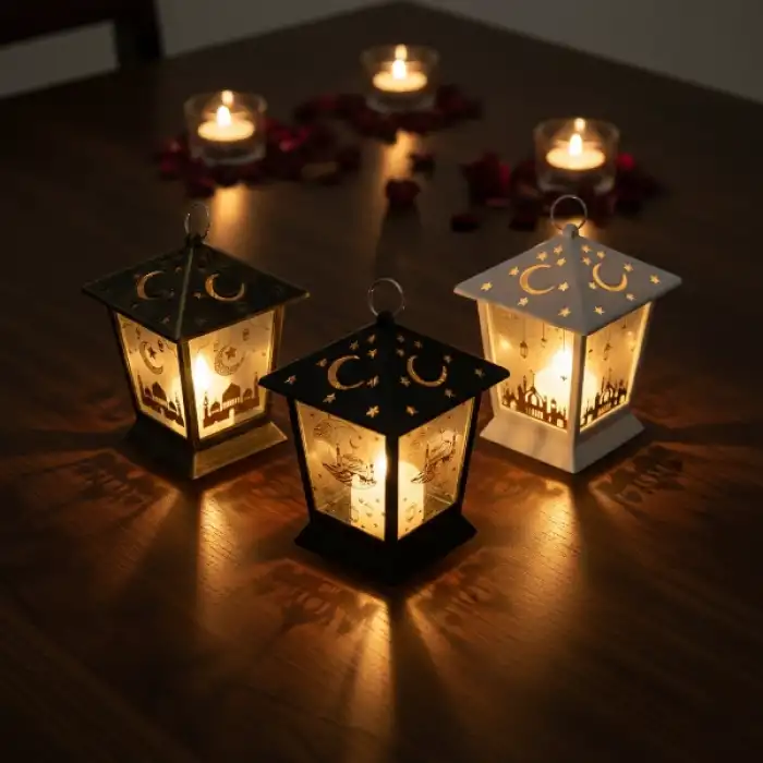 Ramazan Temalı Kare Kubbe LED Lamba