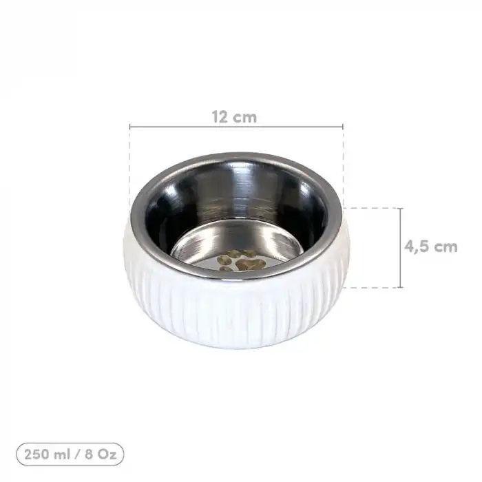 3E Grup Organik Seramik Mama Kabı Beyaz