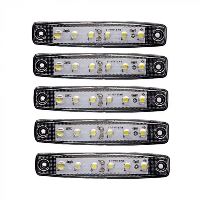 Beyaz Parmak Led Dorse Lamba 6 Ledli 12-24V 5li
