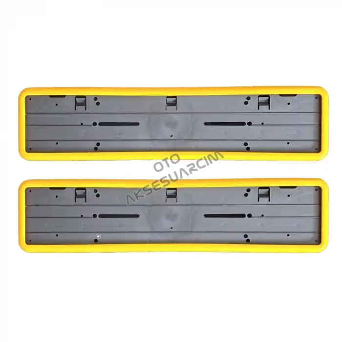 Çerçeveli Plakalık Plaka Altlığı Sarı 2li