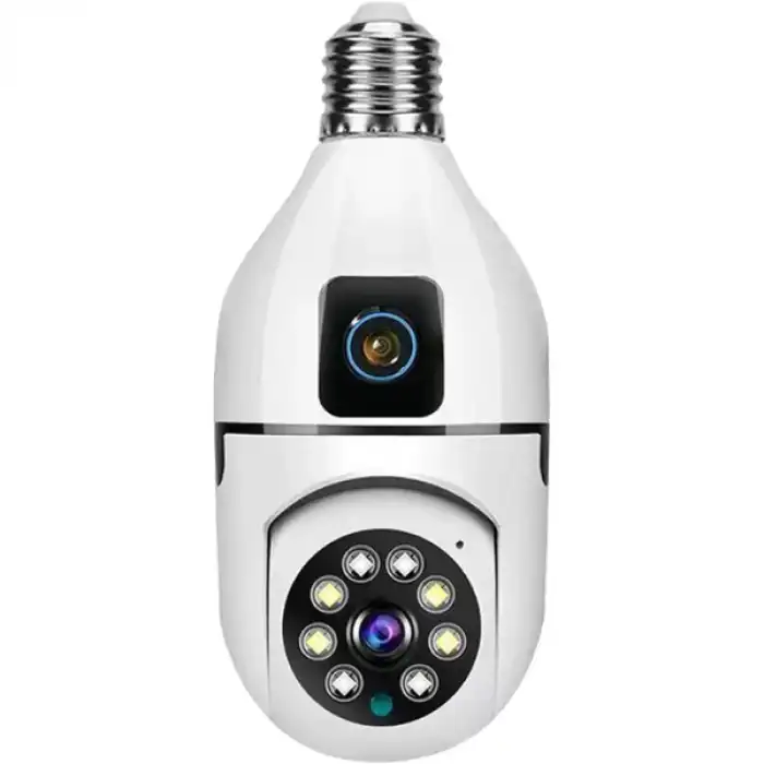 Çift Lensli Duy Girişli Kablosuz Ampul Kamera