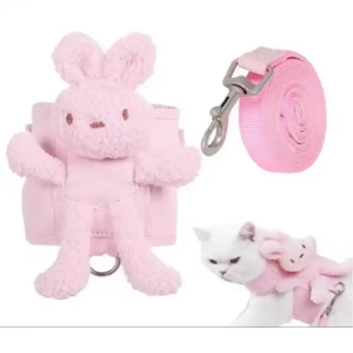 Evcil Hayvan Peluş Ayıcıklı Göğüs Gezdirme Tasması Set