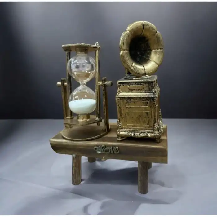 Gramofon Biblolu Kum Saati