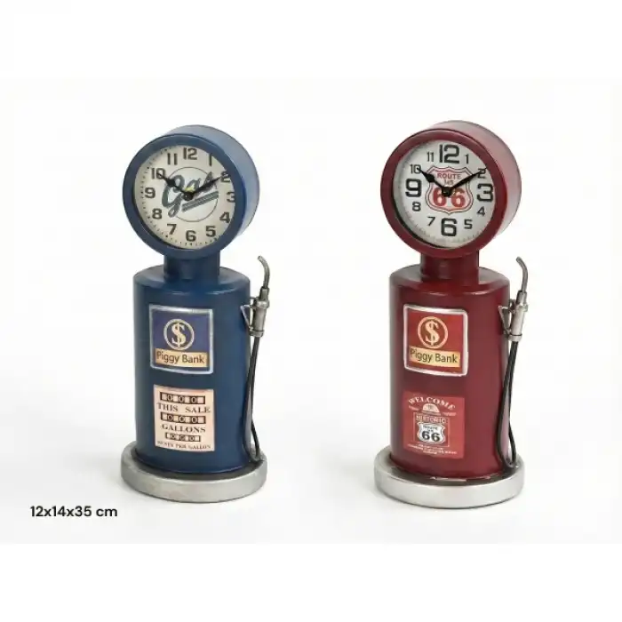 Retro Benzin Pompası Tasarımlı Masaüstü Saat