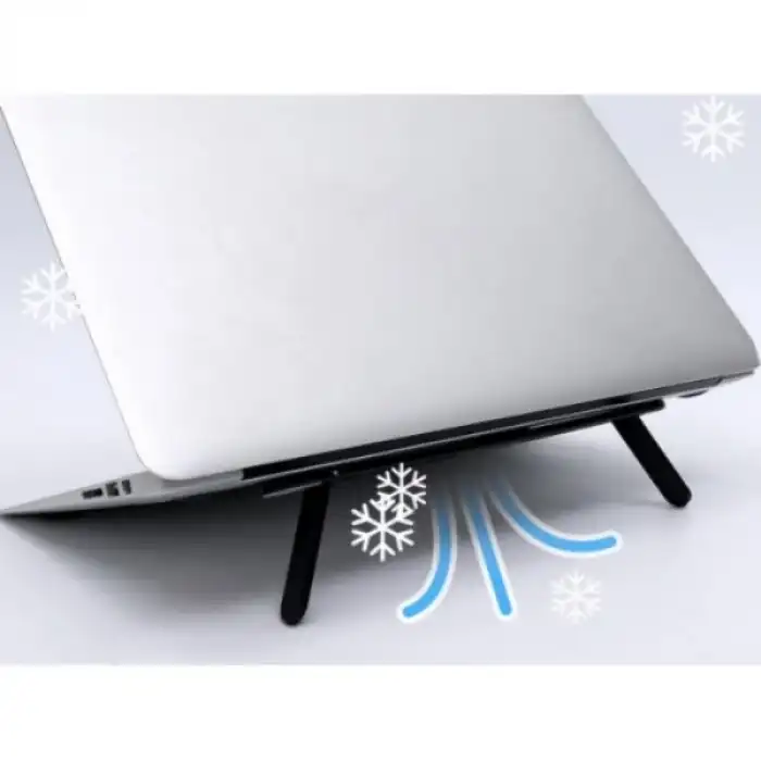 Siyah 2 Kademeli Katlanabilir ve Yapışkanlı Laptop Standı
