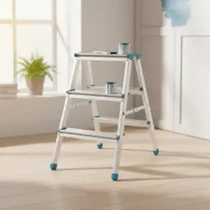 3+3 Çift Basamaklı Alüminyum Metal Merdiven