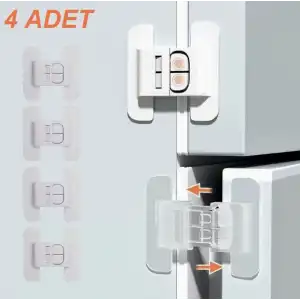 4 Adet Buzdolabı Çekmece ve Dolap Kapağı Çocuk Kilidi