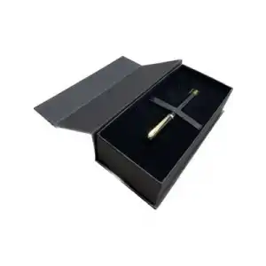 Corvus Parlak Siyah Roller Kalem Altın Klips Kutulu Dvt3