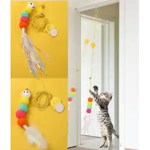 Elastik Yapışkanlı Kedi Oyun Oltası