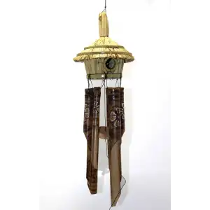 Hasır Kuş Yuvalı Bambu Çan 50 cm