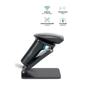 Kablosuz Standlı 1D/2D Barkod & Karekod Okuyucu