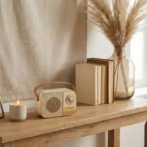 LED Aydınlatmalı Hoparlör Bej