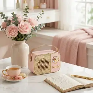 LED Aydınlatmalı Hoparlör Pembe