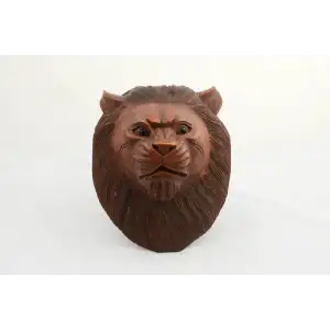 Maun Ağacı El Yapımı Dekoratif Aslan Büstü