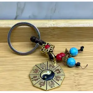 Metal Renkli Yin Yang Anahtarlık